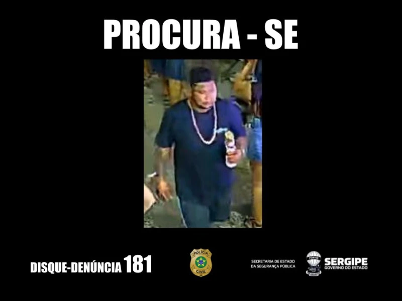 Polícia divulga imagens de suspeito de tentativa de homicídio durante Carnaval em Pirambu