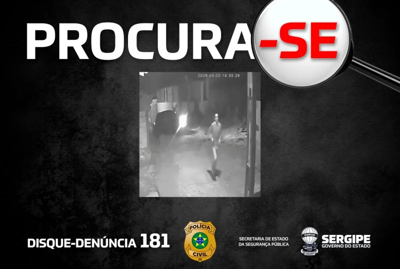 Polícia divulga imagens de suspeito de homicídio em Nossa Senhora do Socorro