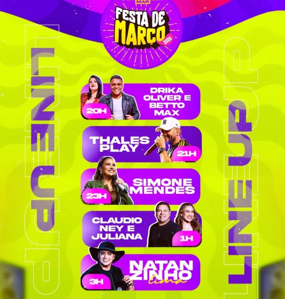 Festa de Março de Malhador 2026 promete noite de grandes shows e terá transmissão oficial da ITTV